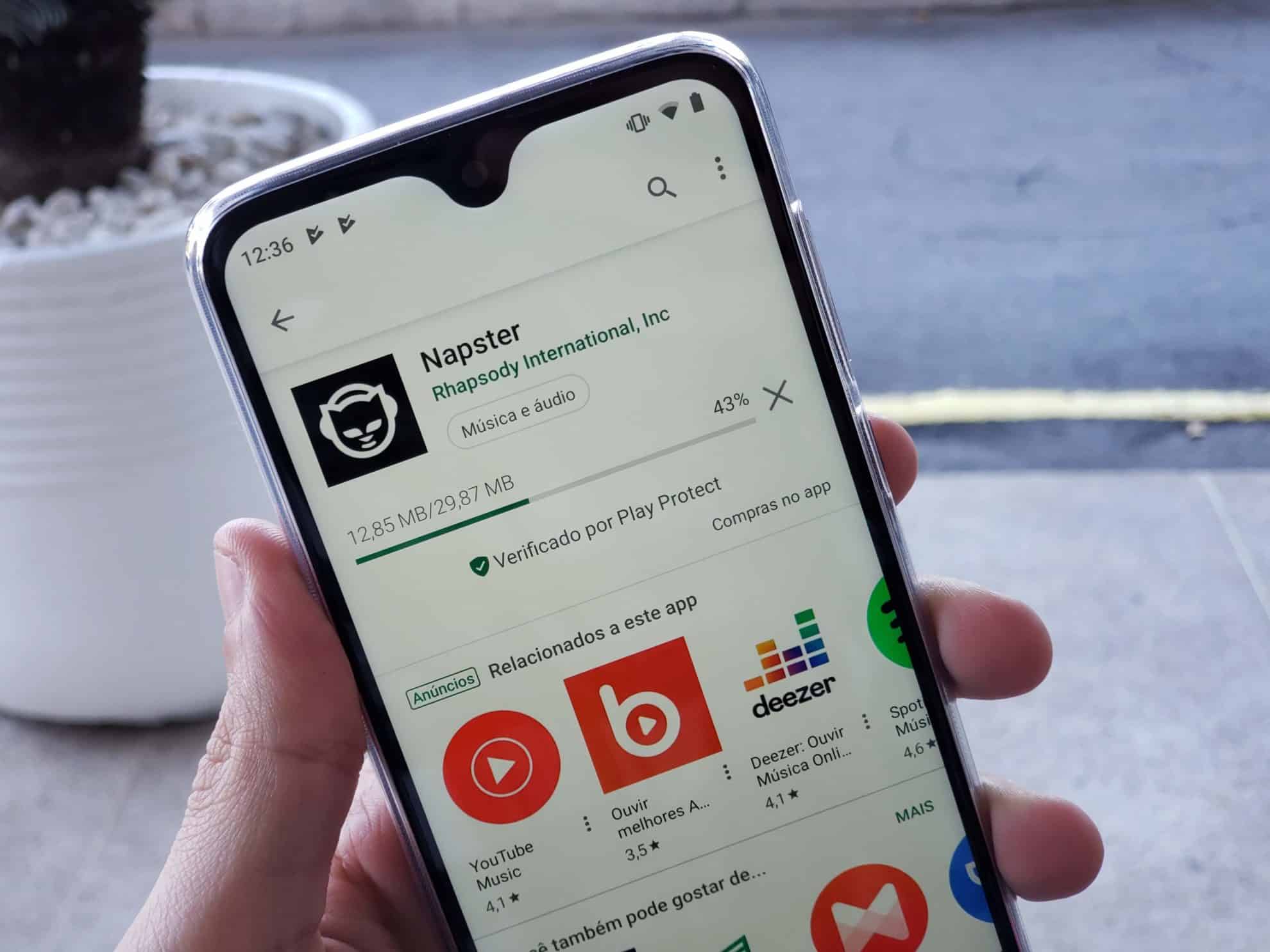 App Napster em smartphone